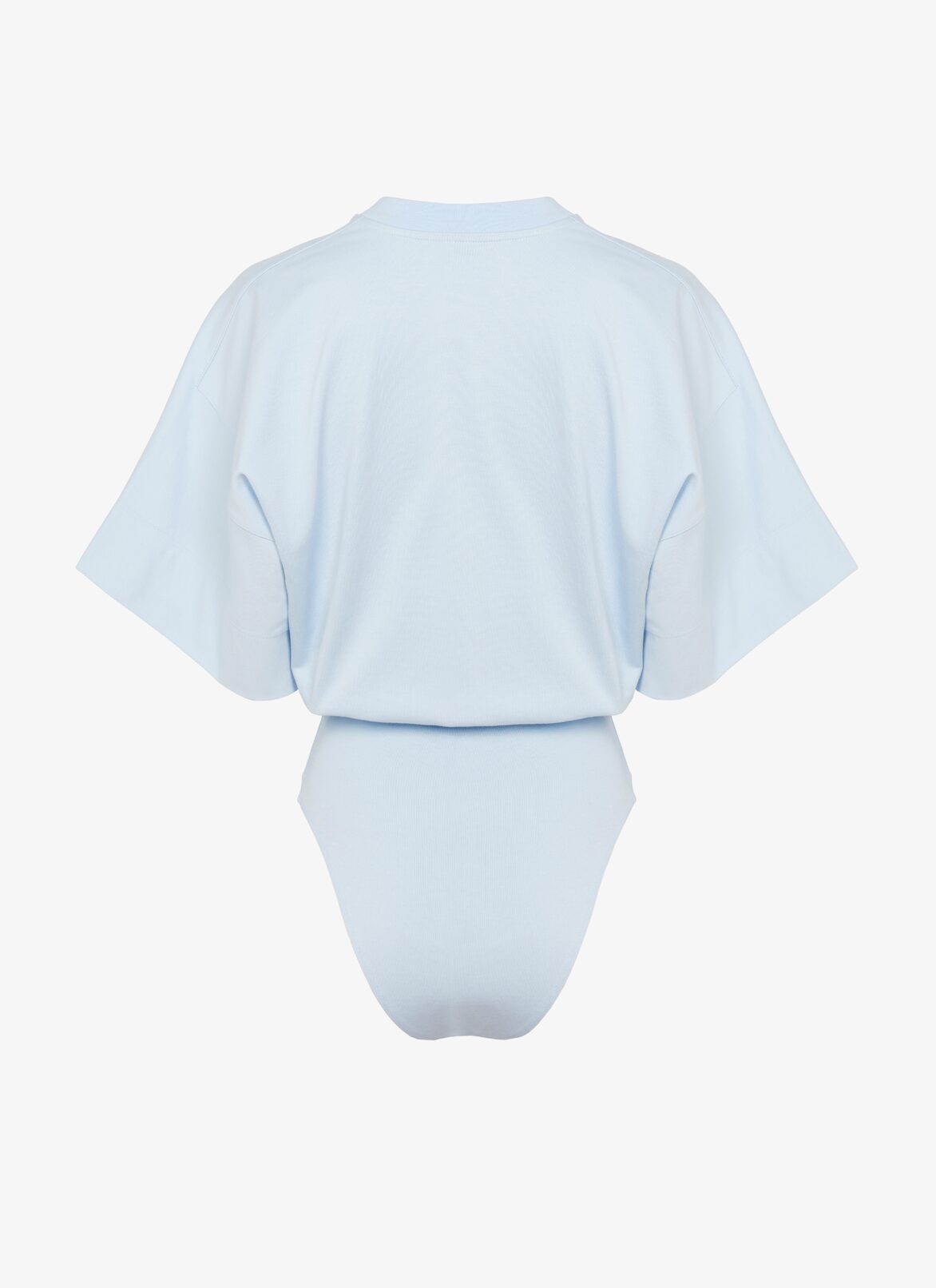 T-SHIRT BODYSUIT PRINTED ALAÏA LOGO ALAÏA WHITE/SKY T-SHIRT BODYSUIT PRINTED ALAÏA LOGO